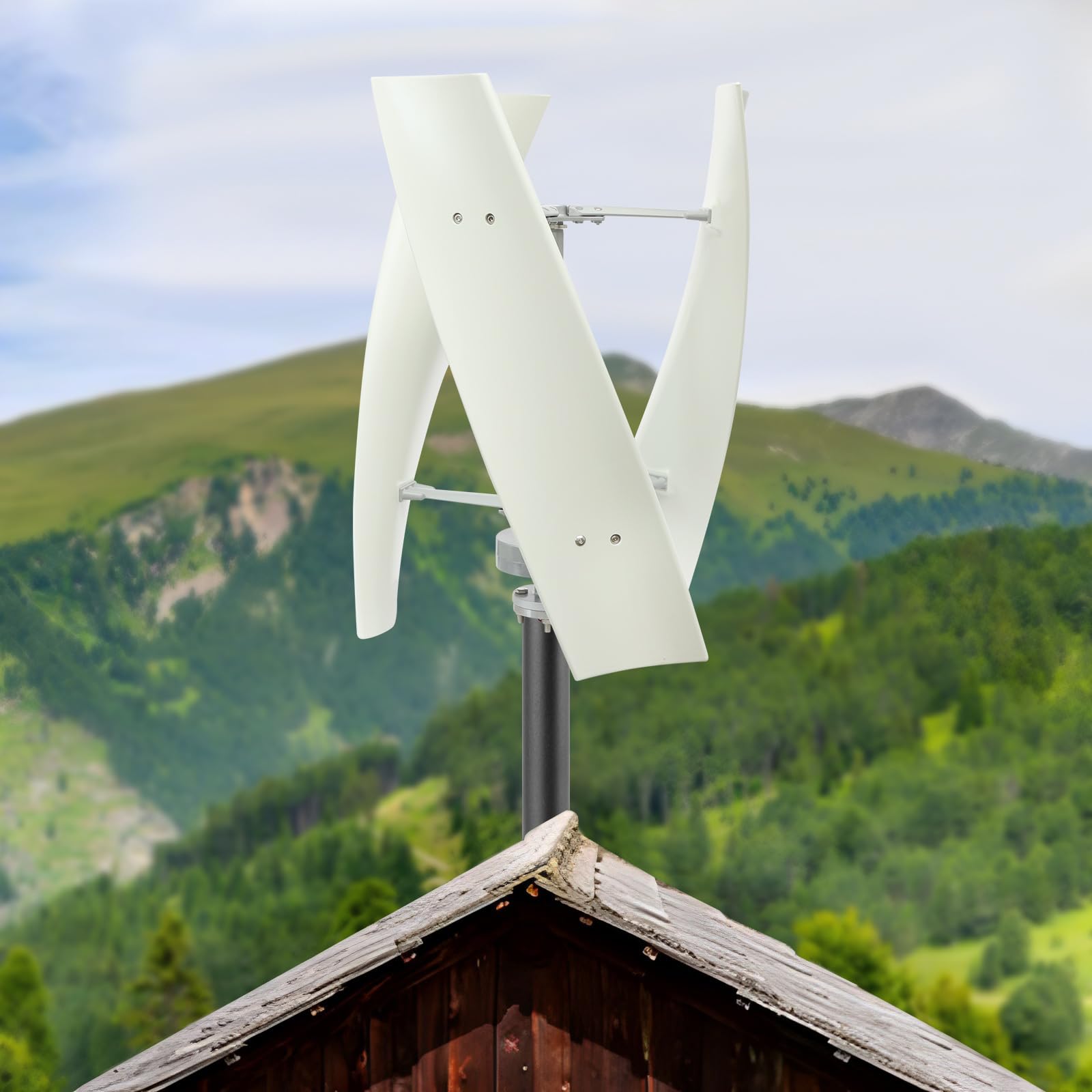 Vertikaler Windturbinen-Generator Windgenerator Windkraftanlagen Windkraftanlage 100W für Erneuerbare Energie 12V/24V Kleinwindkraftanlage für Offgrid Stromversorgung (12, Volt)