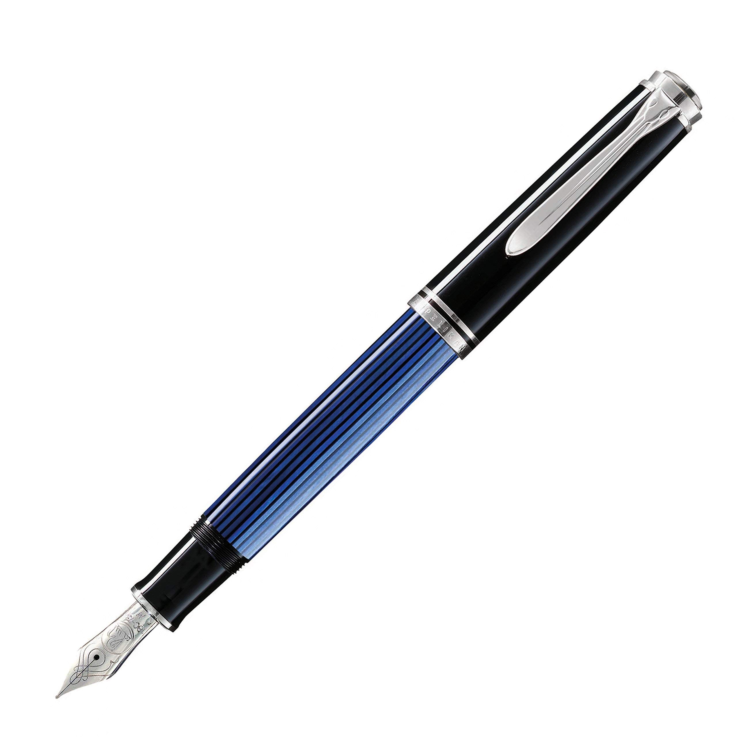 美品 ペリカン スーベレーン M405 青縞 シルバートリム F 細字 万年筆 Amazon | Pelikan ペリカン 万年筆 B 太字 スーベレーン ブルー