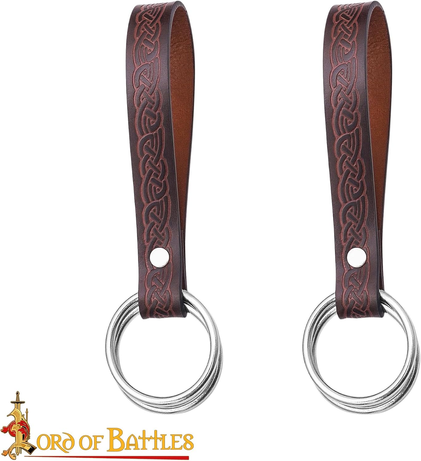 Lord of Battles 2pcs Skirt Hikes – Handmade 100% Full Grain Leather Waist Skirt Hoops Accessory for Renaissance, Cosplay