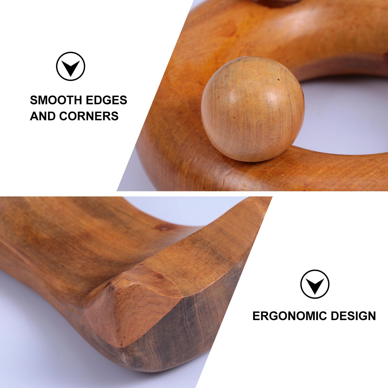 Balacoo Set de 5 Herramientas de Masaje Gua Sha de Madera de Sándalo, Ligero, Promueve la Circulación Sanguínea, Adecuado para Uso en Piernas y Hombros en Viajes o Trabajo