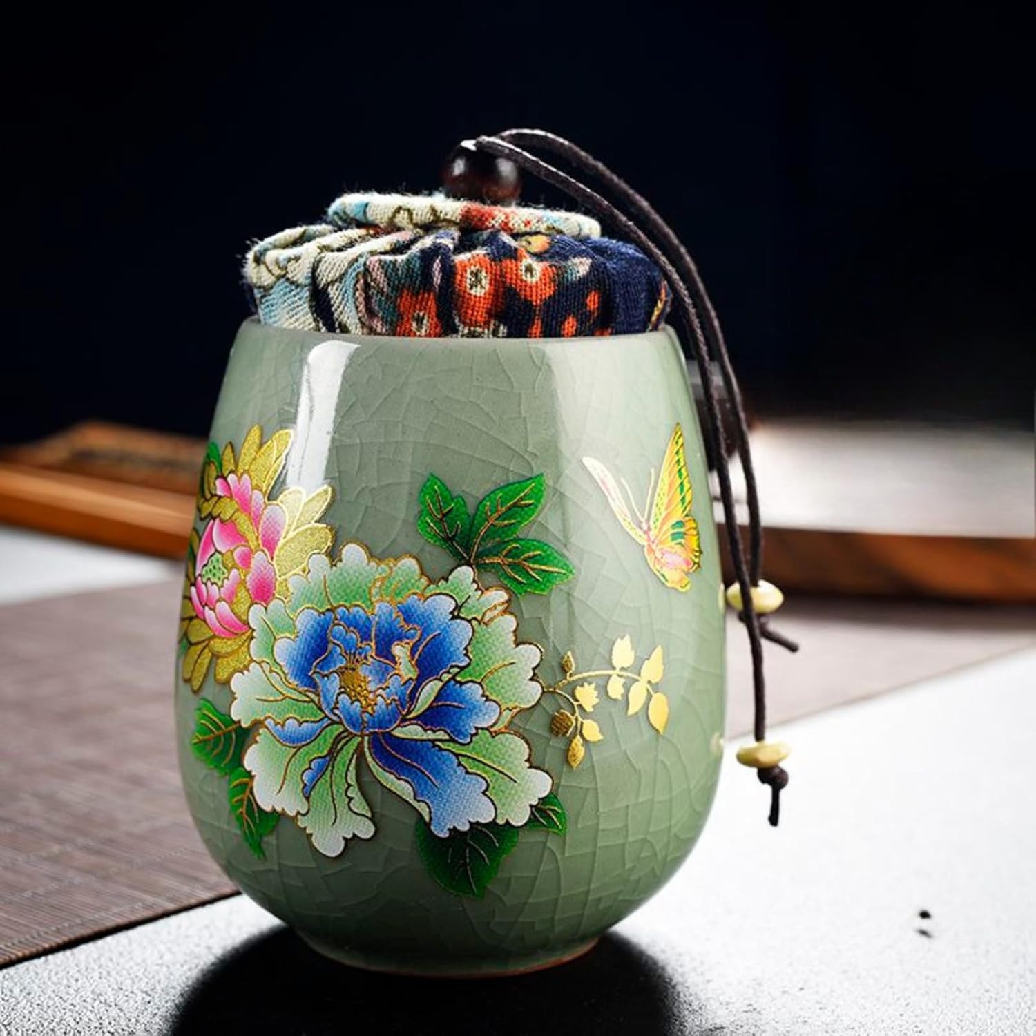 Ceramics Mini Tea Canister Ru Kiln Sealed Jar Storage Tank