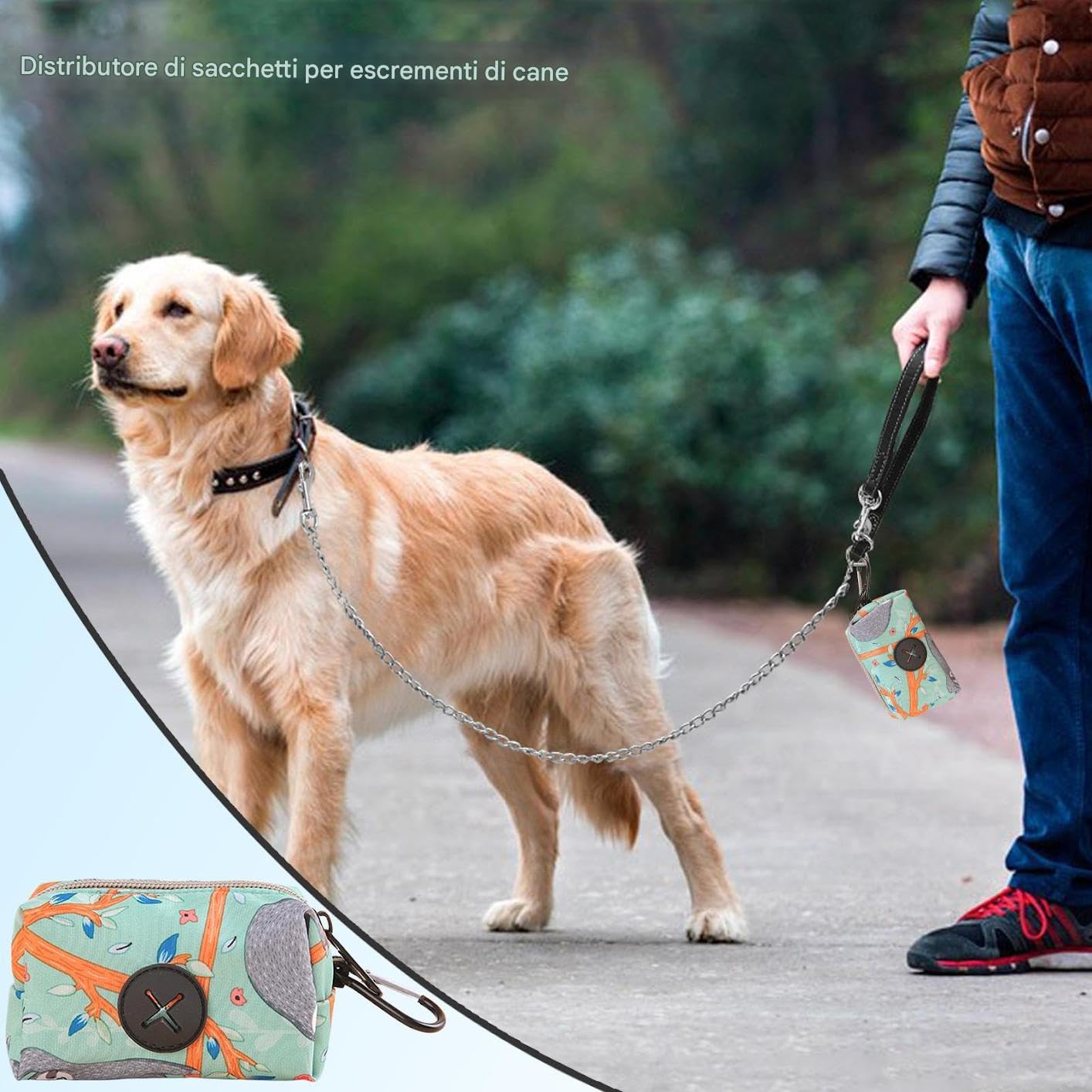 Portasacchetti Per Cacca Cane Con Moschettone - Dispenser Compatto In Poliestere, Per Passeggiate E Viaggi, Colore Arancione O Viola