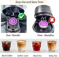 Vista 3 de 30 cápsulas desechables K Cups compatibles con cafetera Keurig 1.0and2.0, cápsulas de café prefabricadas con tapa morada, cápsulas de café
