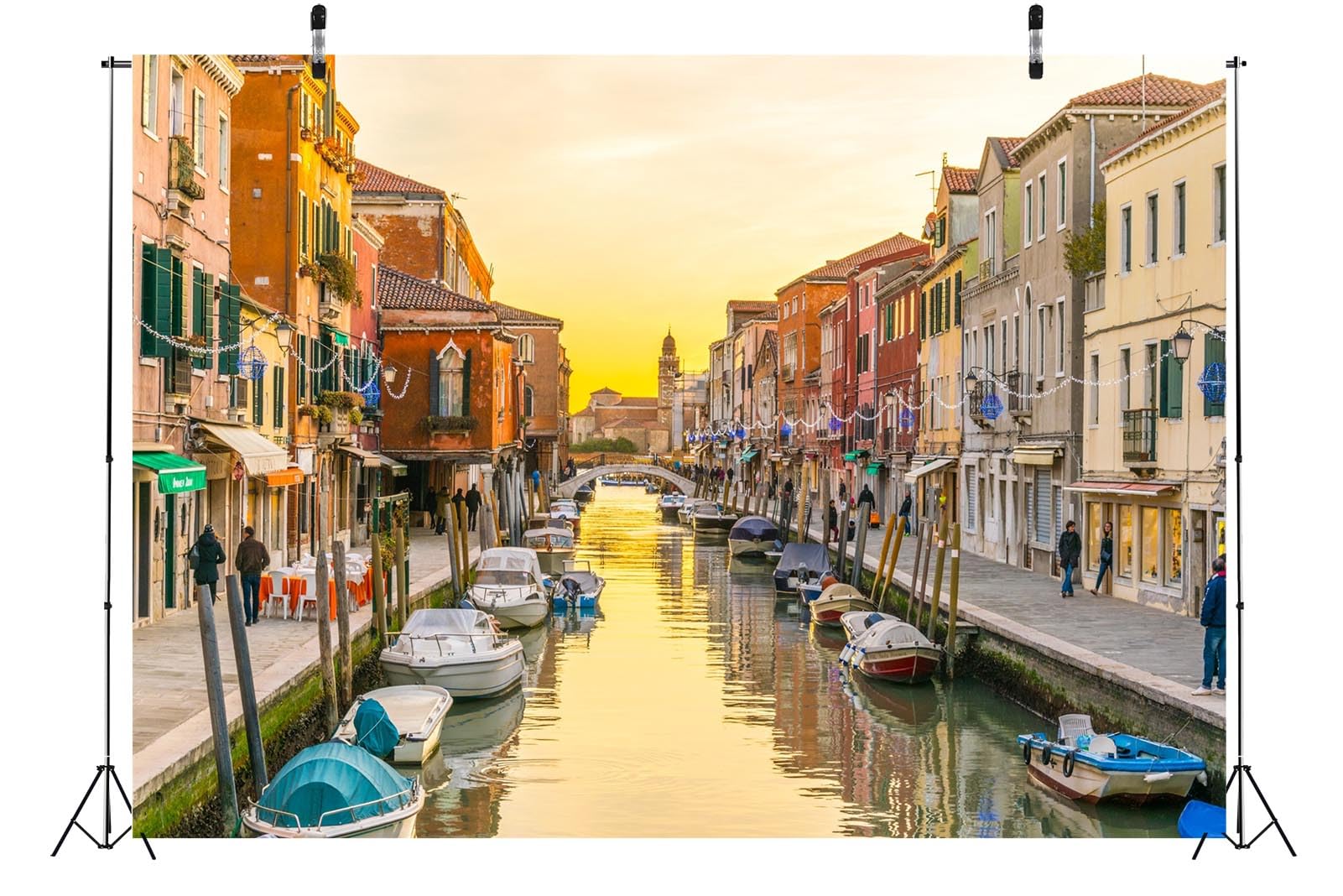 CORFOTO 2.1x1.5m Italy Landmark City Water City Venice Sunset Background Venice Town Backdrop Venice City Backdrop For Photography Italian Party Decorations Photo Booth Studio Props - View #14