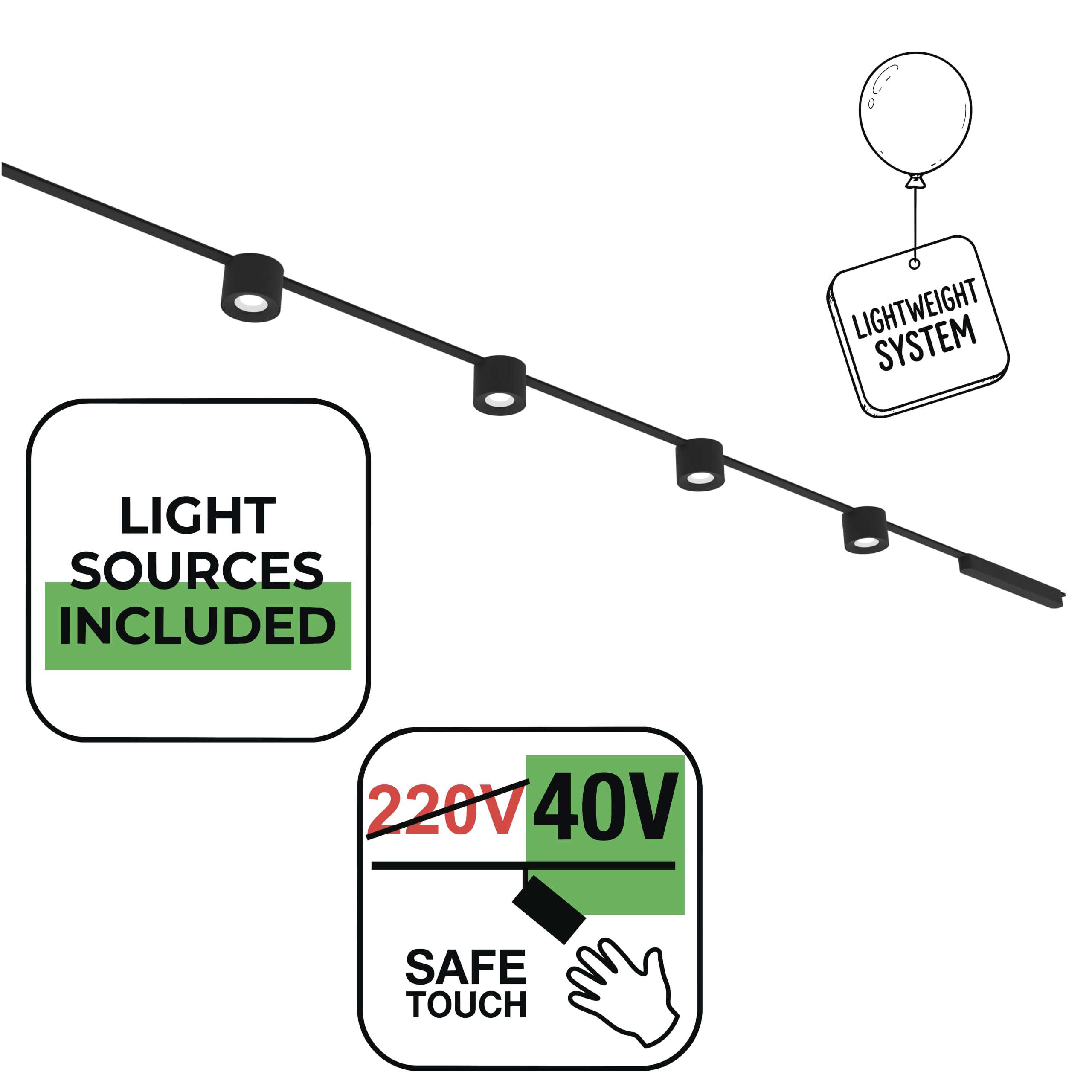 Ultra-Slim 40V Schienensystem Start-Set 2M 100W (4x8W / 4000K)