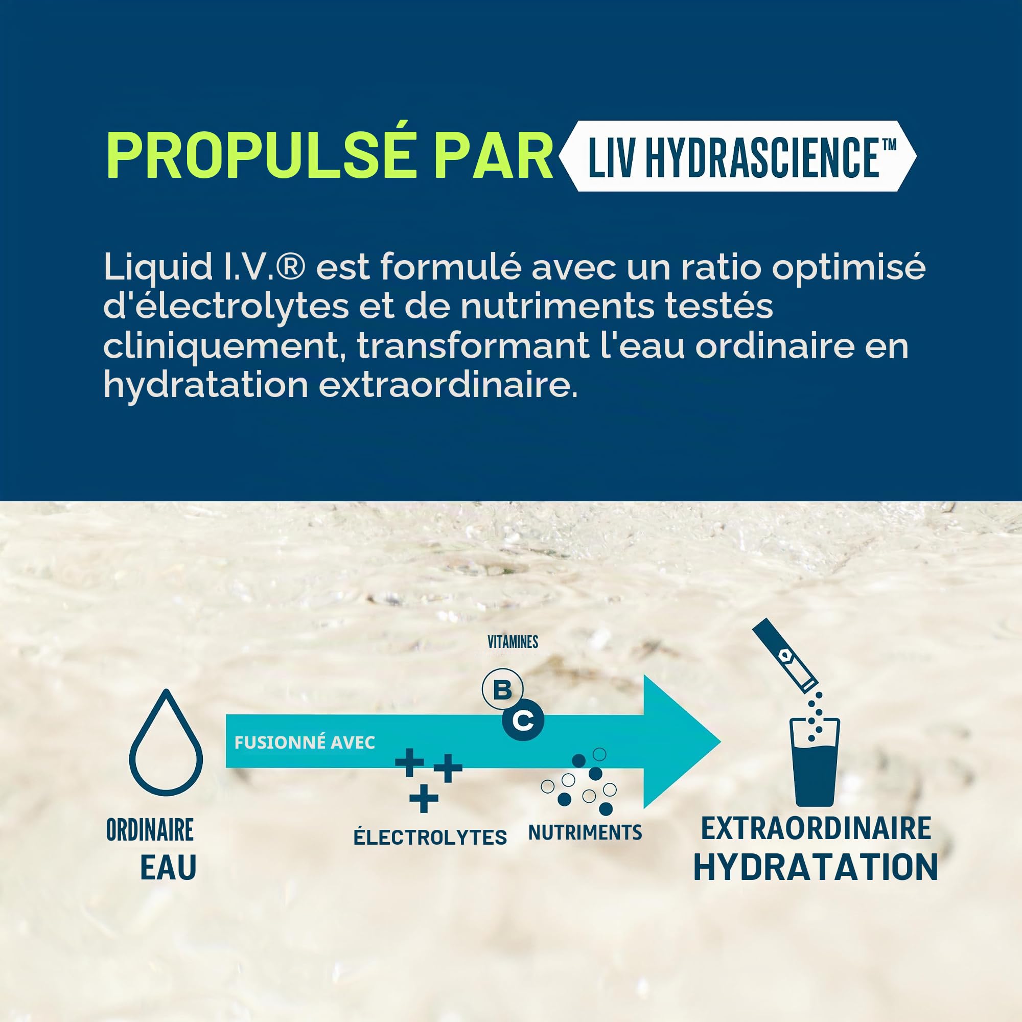 Liquid I.V. Multiplicateur d'hydratation – Fruit de la passion – Paquets de poudre d'hydratation | Mélange de boisson à l'électrolyte |