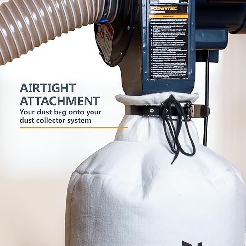 Miniatura 5 de POWERTEC 71835 Abrazadera de banda de 5 pulgadas de 4-34 a 5-14 pulgadas, abrazadera para bolsa colectora de polvo para POWERTEC DC5370, DC5371 y