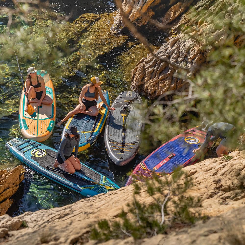 Coasto - Sup Stand Up nadmuchiwana wiosła Coasto Flip 11'5 - PB-CFLIP115-348x81x15cm Dropstitch Tkana - Kompletny pakiet: Wiosło Smycz Pompa Torba transportowa - Do 150kg - Pomarańczowy