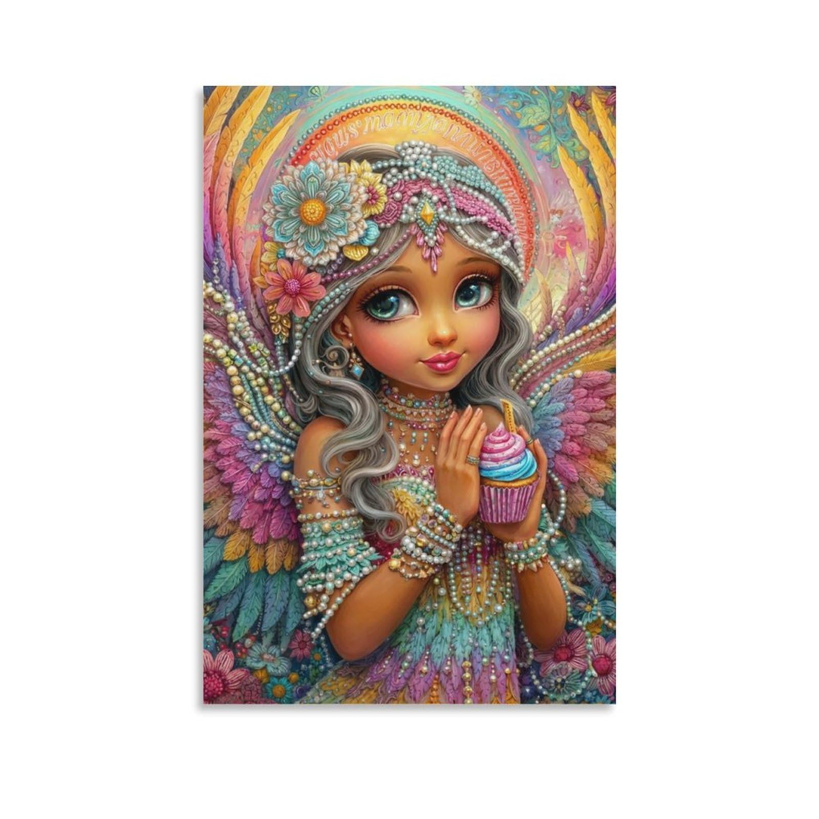 DHBANEIOK Fantasy Angel Girl Wall Decor Poster Canvas Prints Picture Modern Canvas Wall Art Picture Wall Hanging for Home Decorations 16x24inch(40x60cm)
