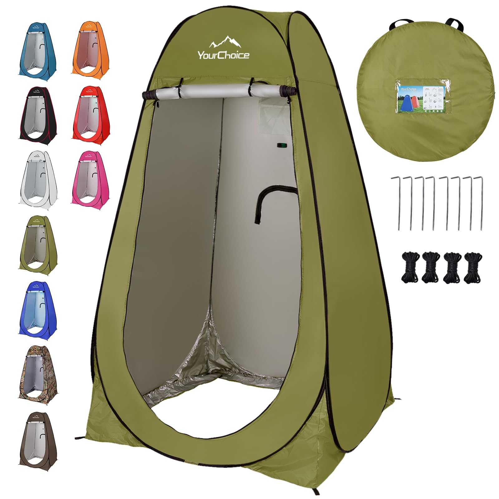 Your Choice Pop Up Shower Tent 47.2" Wx74.8/82.7" H Privacy Changing Tent