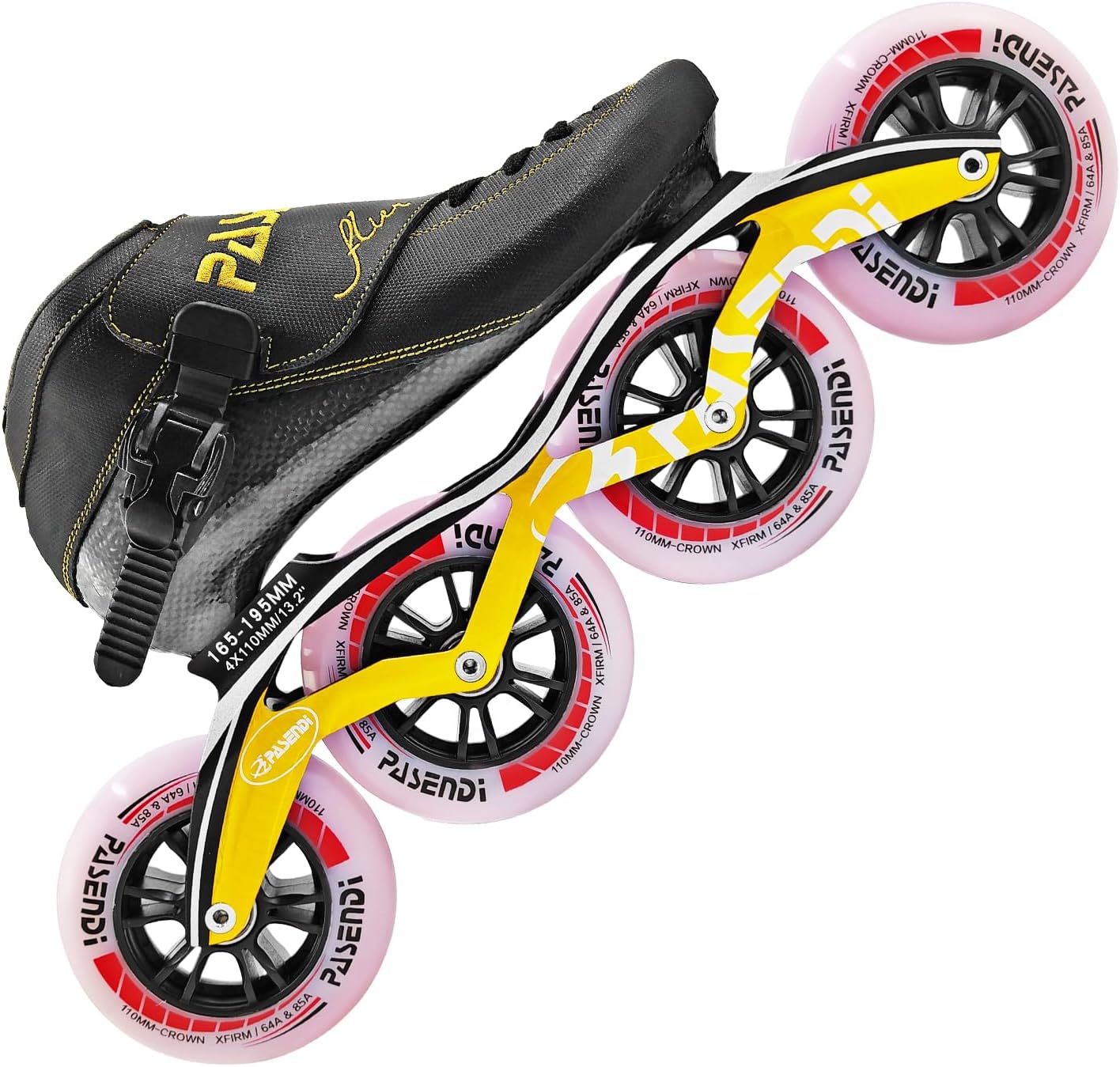 Professional Carbon Fiber Inline Speed Skates Adult for Women and Mens, Outdoor Fitness Skating Roller Skates,Dual Hardness Wheels, 4X110 Wheels Single Row Racing Skates, Blue Black