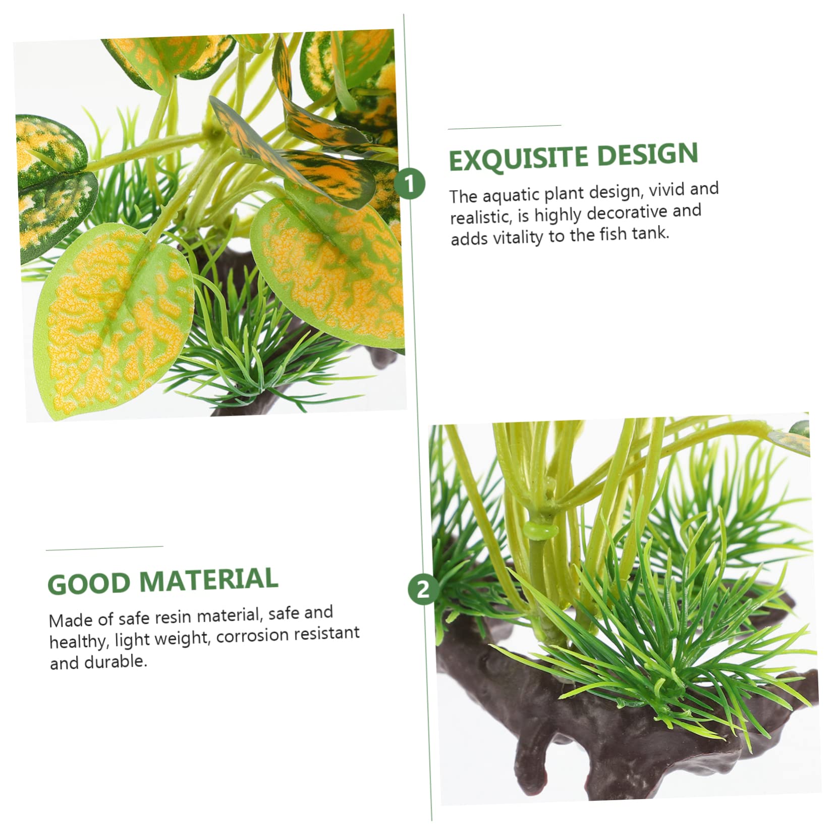 GLEAVI 3 Set Ornamenti Di Piante Acquatiche Simulate Acquario Pianta Finta Piante Da Terrario Decorazione Di Piante Finte Piante Acquatiche Artificiali Falso Impostore Resina 3 Pezzi * 3