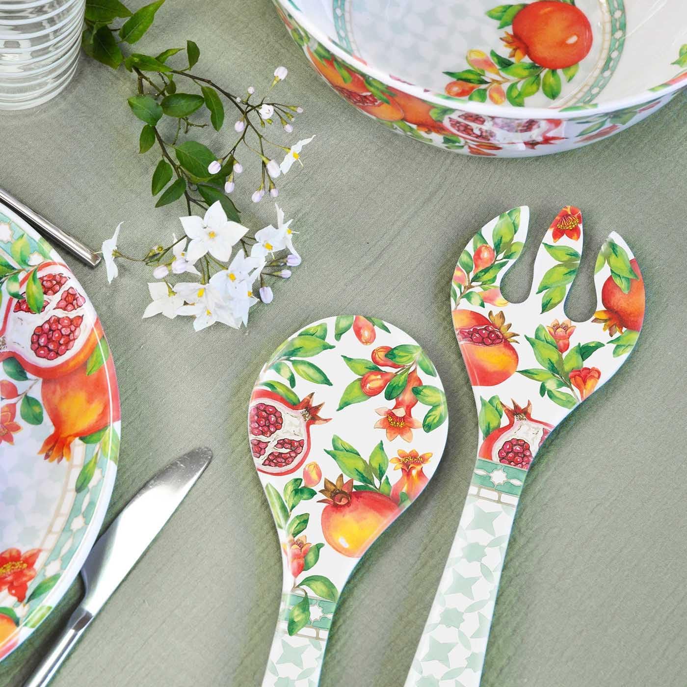 Pure Melamine Salad Servers - Seville - 33 cm - Crockery Service Quasi-Shatterproof MelARTmine
