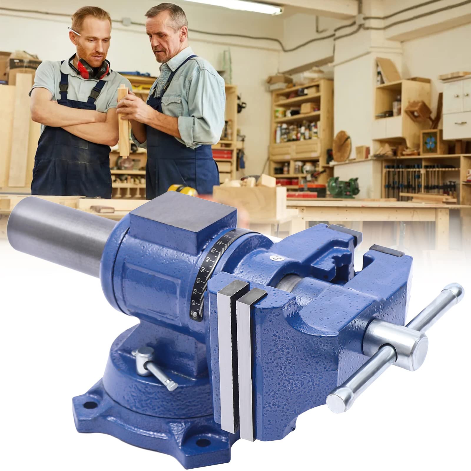 Morsa da tavolo multifunzione da 4 pollici, girevole a 360° con morsa parallela e ganasce, morsa in ghisa per banco da lavoro, officina, trapano, fresatrice