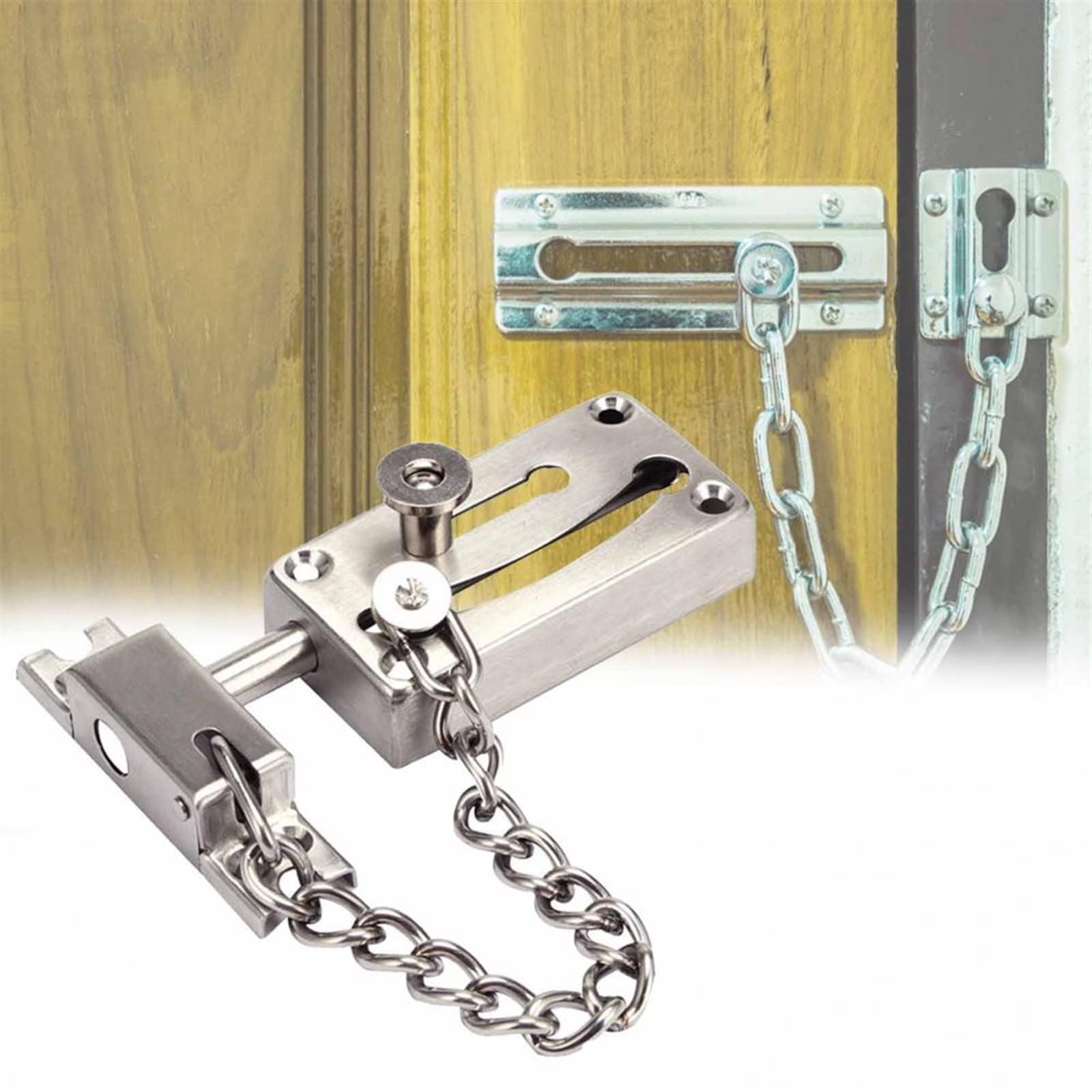 Cadenas para puertas. Cerradura de cadena antirrobo for puerta Cadenas de seguridad engrosadas antioxidantes for puerta de acero inoxidable