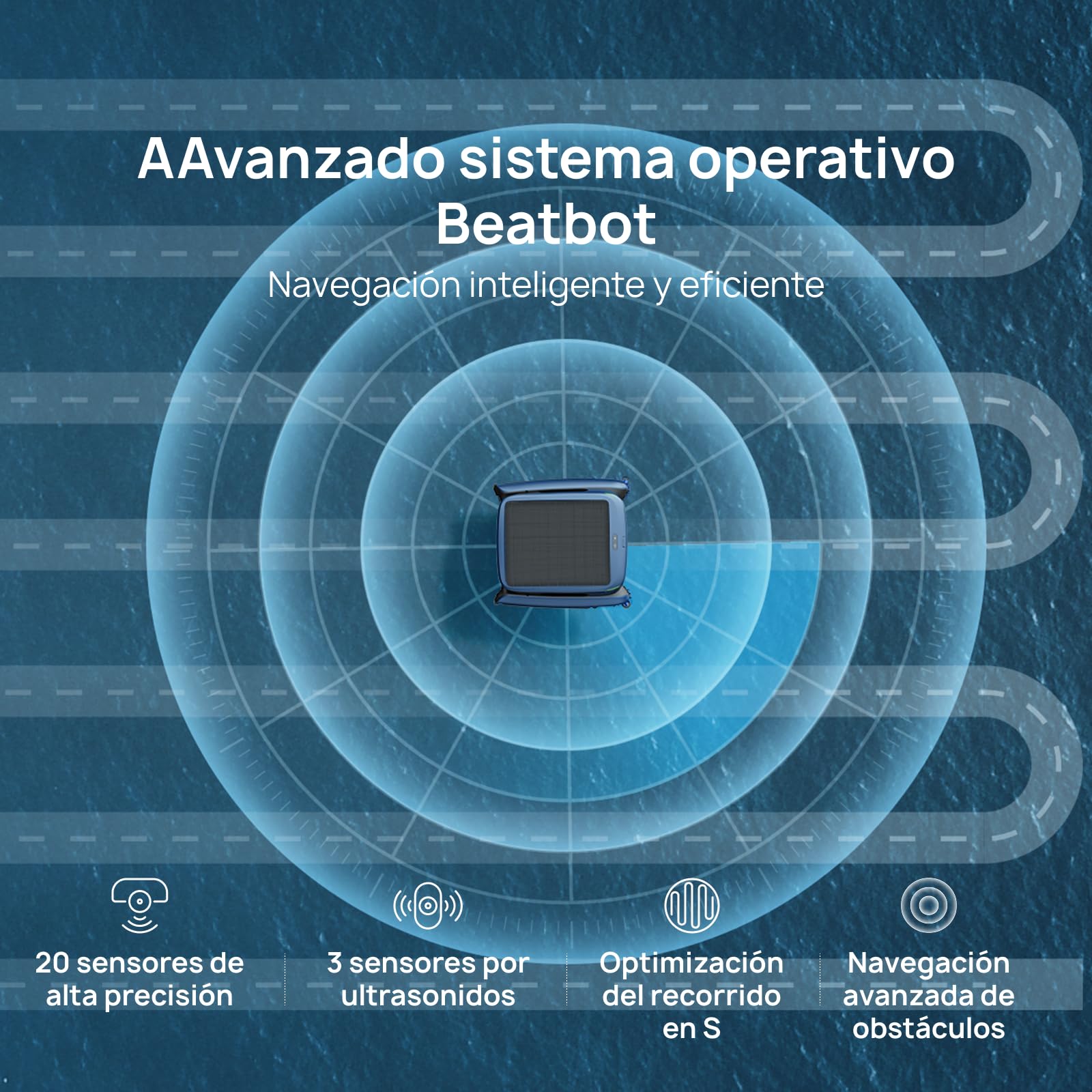 Beatbot iSkim Ultra Robot limpiafondos con energía Solar, Opciones de Doble Carga, depuración del Agua, Limpieza de Bordes y Esquinas, optimización de la trayectoria en S, Control Mediante aplicación