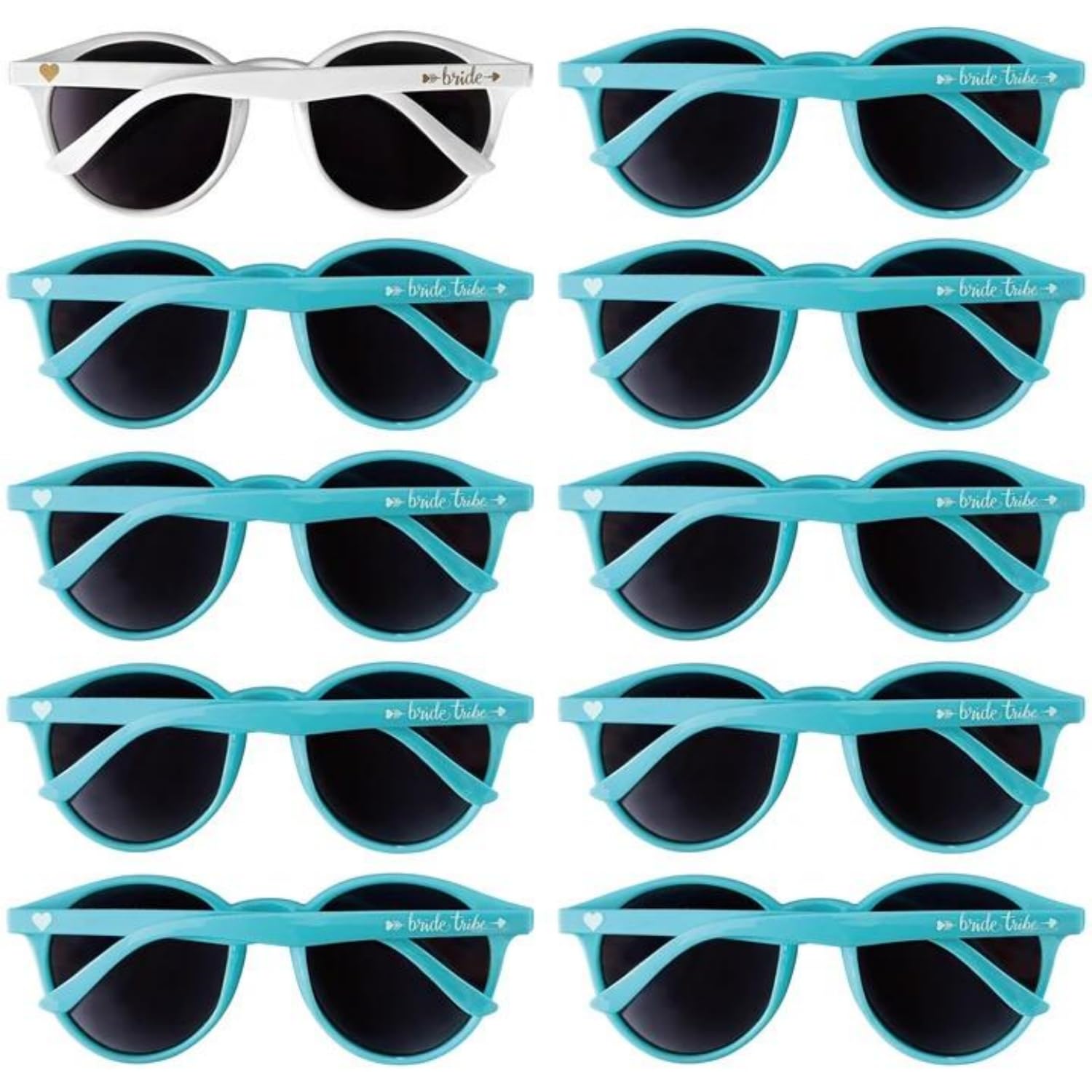 LADY&HOME Bachelorette Party Cat Eye Sunglasses - Bridesmaid & Bridal Shower Supplies, 10pcs Round Weddings Sunglasses