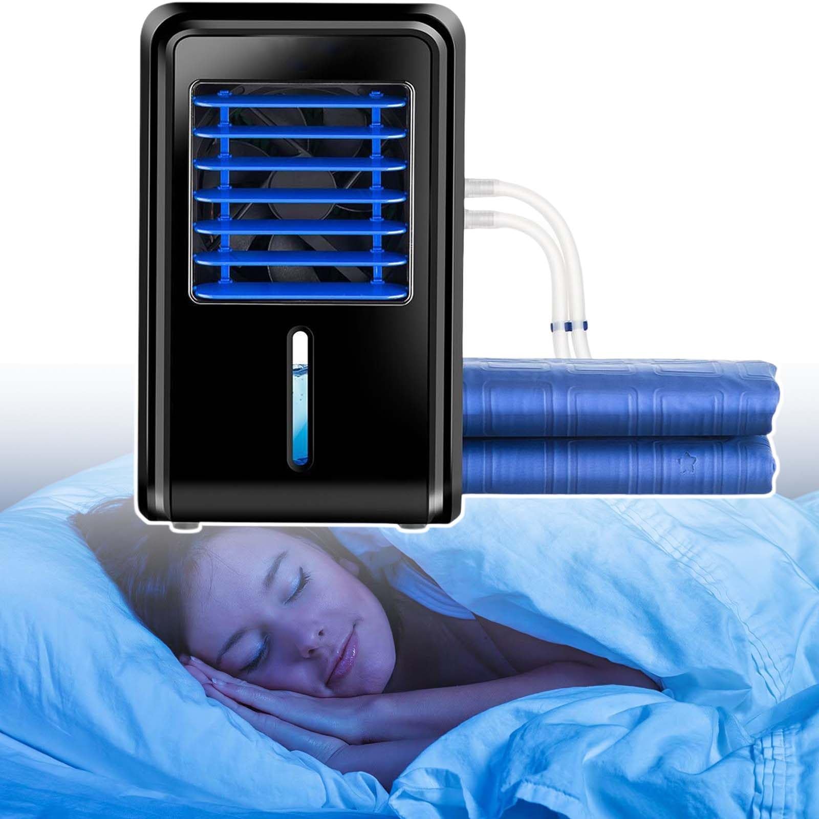 Tappetino Elettrico Raffreddato Ad Aria Per Letto, Mantiene Il Materasso Fresco, 4 Velocità, Temperatura E Timer Regolabili, Con Dispositivo Di Ritorno Dell'Acqua, Per Chi Dorme Al Caldo ,Single