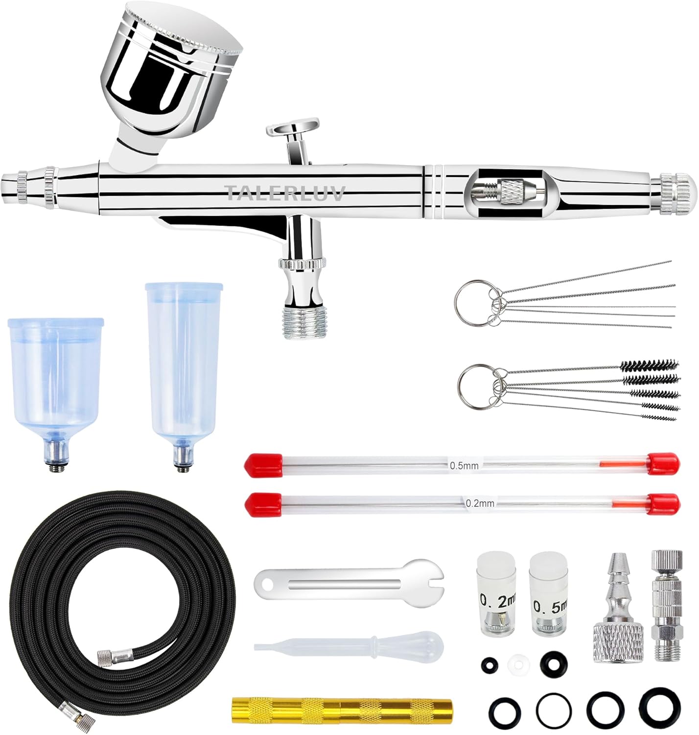 Airbrush Kit, DualAction Gravity Airbrush Gun with 0.2/0.3