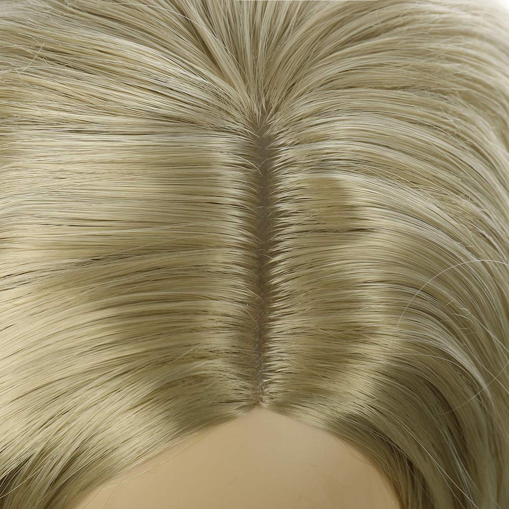 PATTNIUM Blonde Wig Kids Child Wig Short Wavy Wig Ash Blonde Wig Mixed Blonde Wig for Gilrs Cosplay Party Heat Resistant Blonde Synthetic Hair Wig (Ash Blonde)