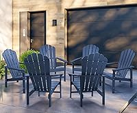 Vista 37 de Sillas Adirondack apilables, juego de 2, silla de fuego resistente al clima para césped, porche, terraza, ahorro de espacio, HDPE para exterior