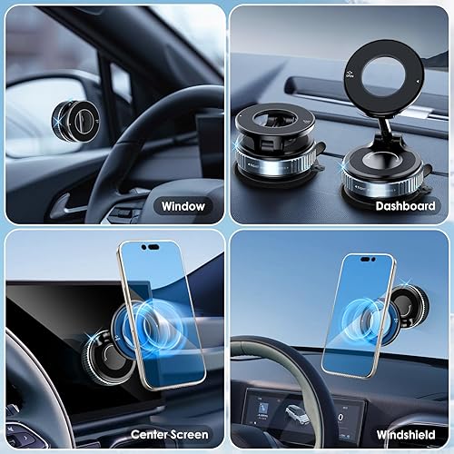 Miniatura 3 de TFMIMT Soporte magnético de teléfono para automóvil, modelo 2026 N52 Magnets Pro, succión ultra fuerte de 108 libras, regalo ideal para conductores,