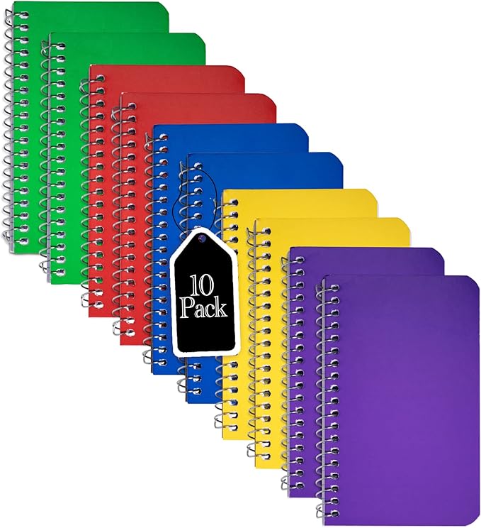 Memo Books, Wirebound Spiral Memo Pads 3x5” Inch, Lined