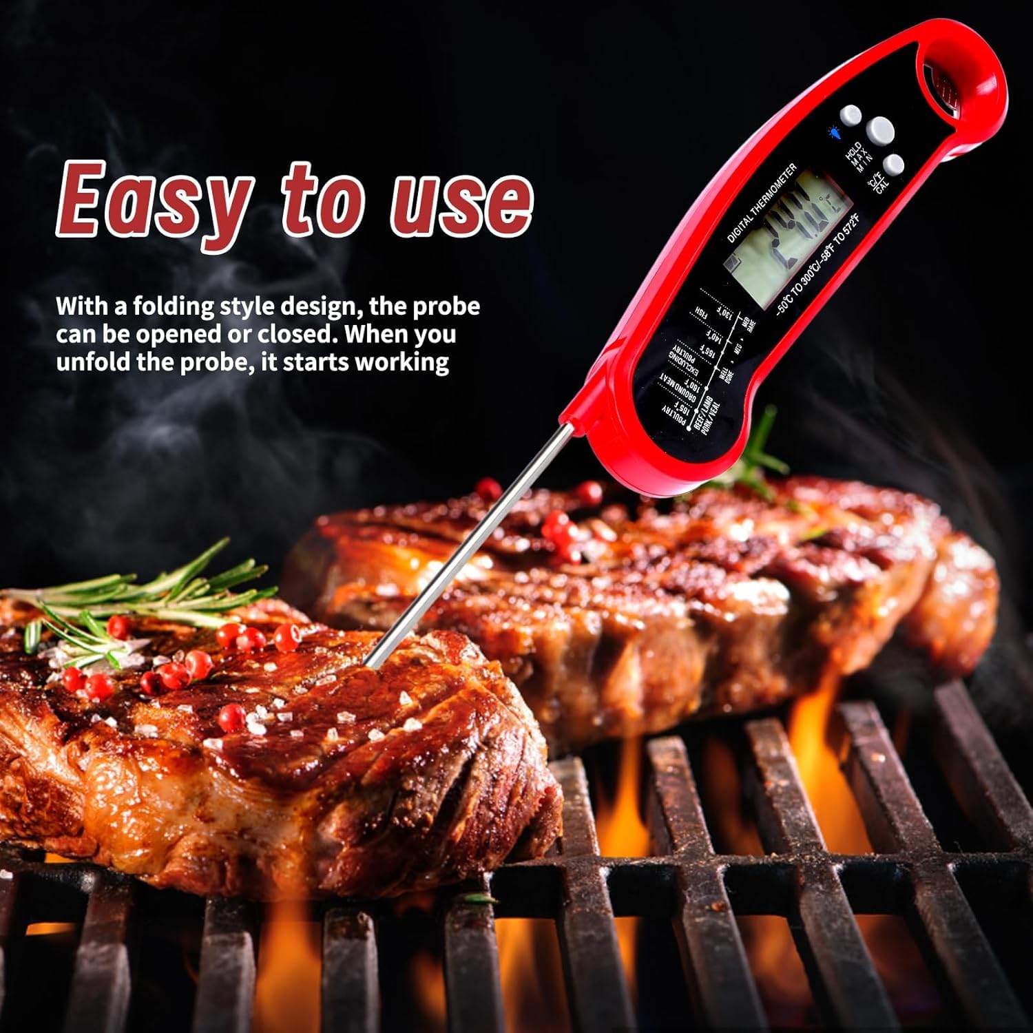 Digital Kitchen Meat Thermometer，Food Thermometer， Do pieczenia grilla