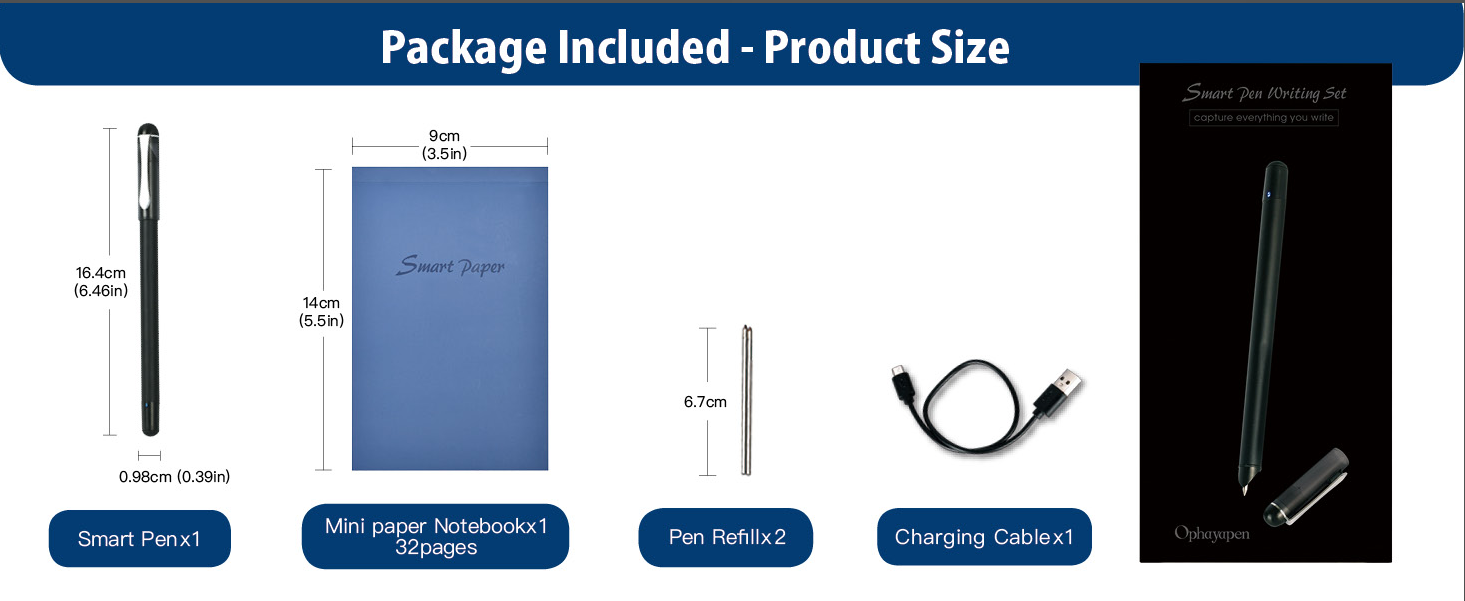 Amazon.com: Ophayapen Smart Pen+Mini notebok, Digital Pen Real