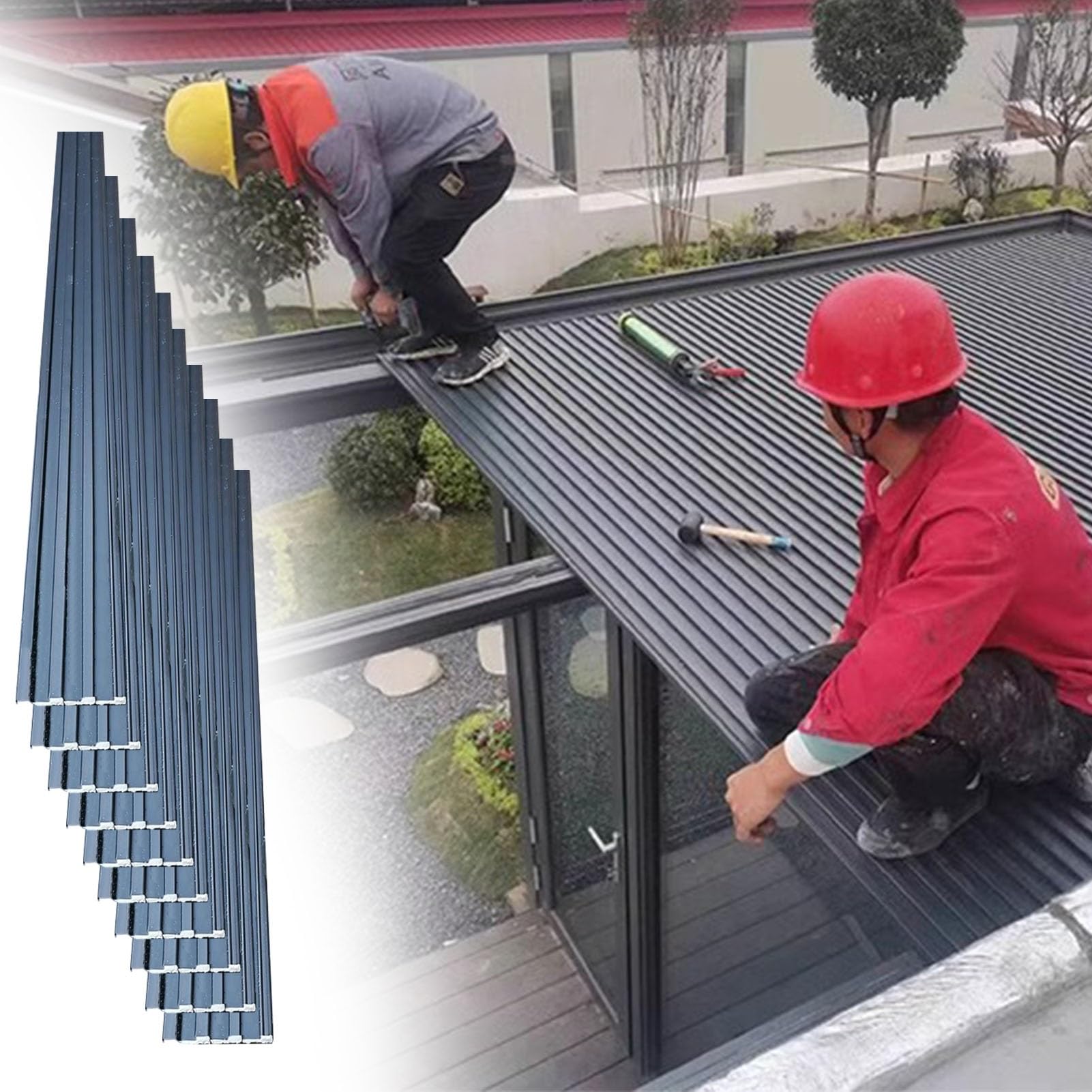 Lot de 10 panneaux de toiture légers en aluminium – Résistants aux intempéries, durables, isolés, faciles à installer, parfaits pour les projets d'amélioration de la maison