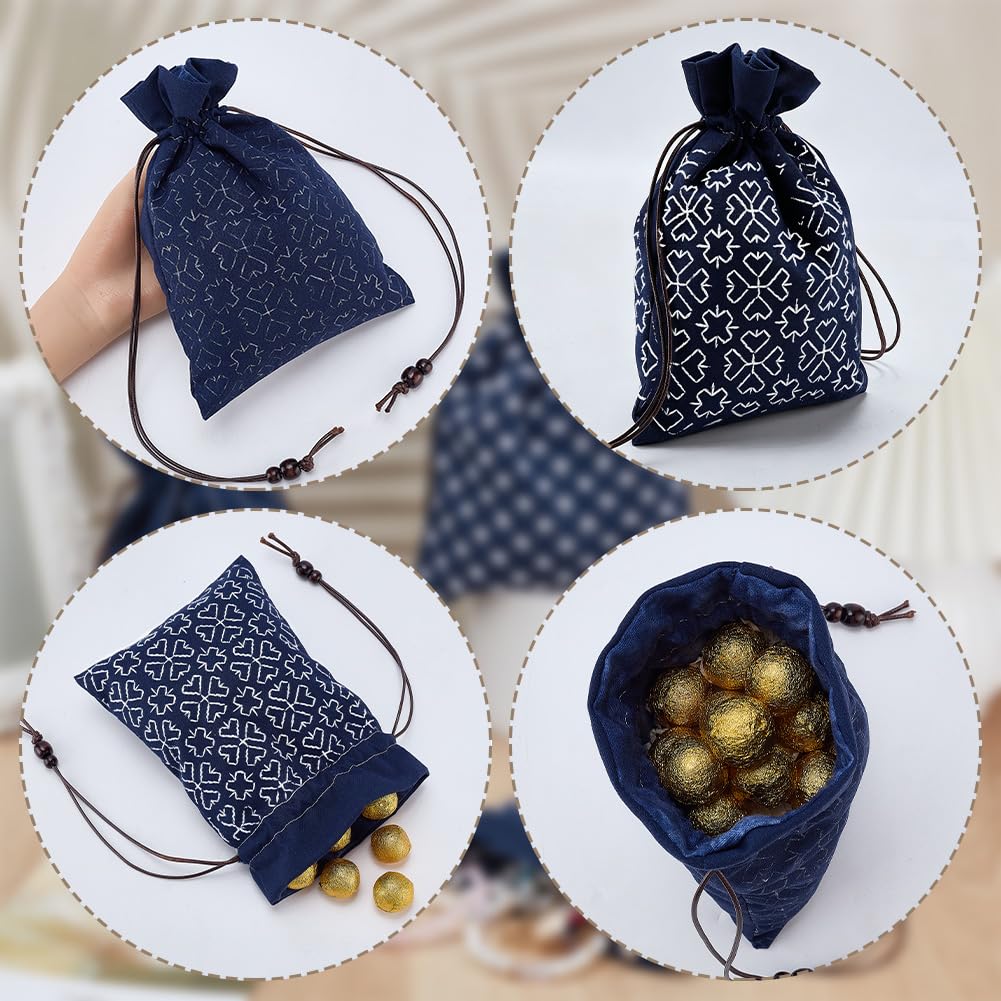INFUNLY Sashiko Lot de 3 sacs à broder à broder avec croix - 48,5 x 19,5 cm - Avec instructions (français non garanti) - Pour projets de bricolage, cadeaux