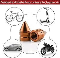 Vista 4 de SINGARO Tapones para válvulas de neumáticos de automóvil, 4 piezas de accesorios universales de aleación de aluminio, cubiertas de neumáticos