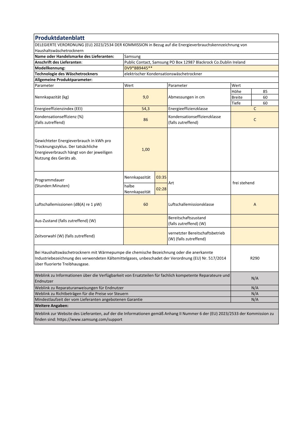 Samsung DV90BB9445GBS2 Bespoke Wärmepumpentrockner, 9 kg, AI Dry - intelligentes Automatikprogramm, QuickDrive, AI Control, Super Speed und Super Leise, Schwarz