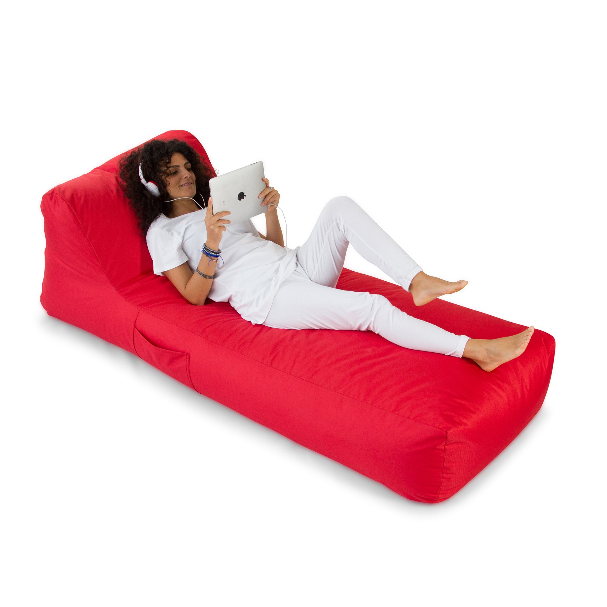 Avalon - Pouf Chaise Longue da Esterno Gaia L Samba Sfoderabile, Pouf Letto Comodo e Impermeabile, Grande e Perfetto da Giardino, Arredo Piscina, Design Moderno, Made in Italy(80x190cm-Grigio)
