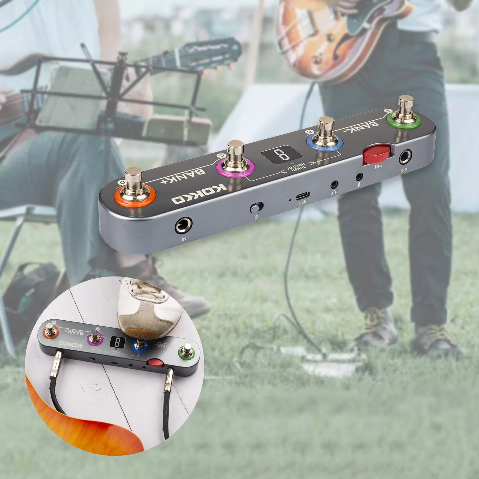 Colaxi Multi Effects Guitar Pedal Delay Reverb Lightweight IR Loading Electric Guitar Effector Accessories for Show Live Concert