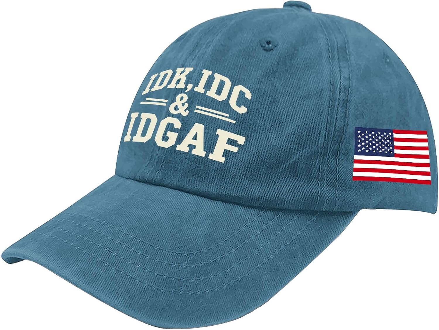 IDK IDC & Idgaf Caps for Mens Aesthetic Washed Distressed Baseball Cap