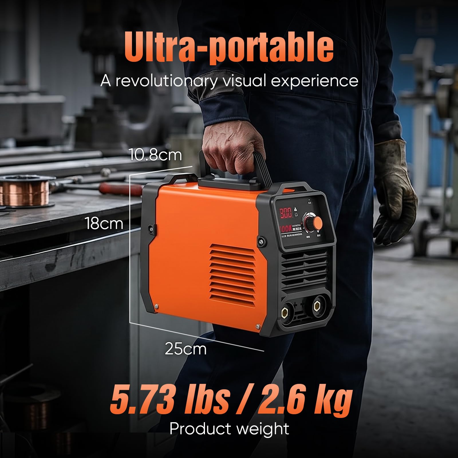 Poste à souder IGBT 300 A 220 V - Soudeur portable MMA avec démarrage à chaud et fonction anti-adhésive, électrodes IGBT DC, pour acier, acier inoxydable et fonte, écran LCD