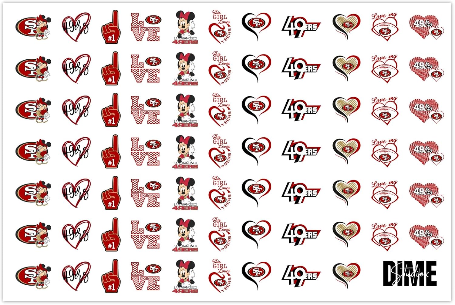 California, San Francisco Football Nail Decals Football Nail Stickers Water Transfer Nail Art Sporty Nail Designs Manicure Accessories (Option 2)