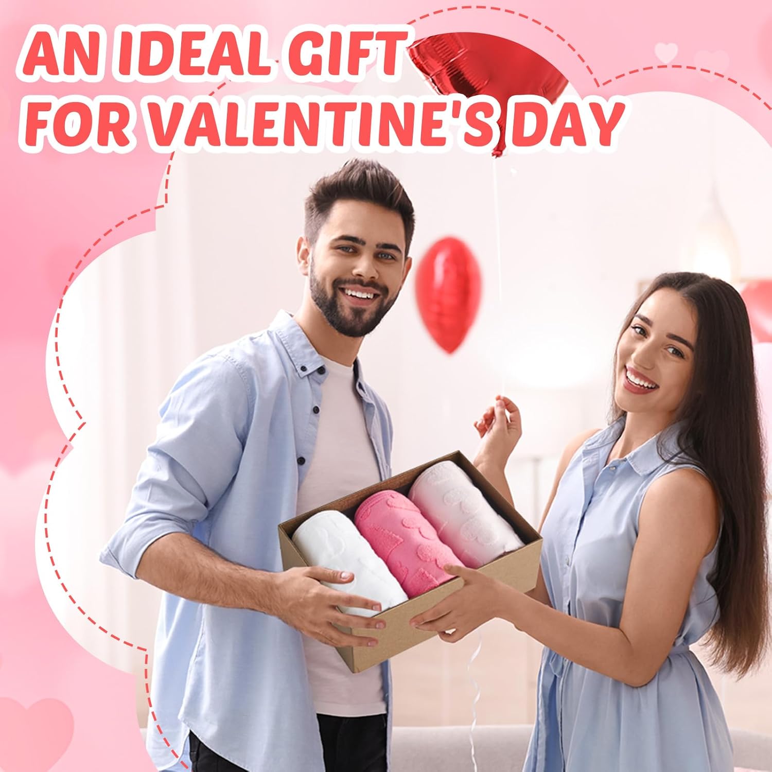 ハート バレンタインデー ハンドタオル グラデーション レッド バスルーム 装飾コットン ソフト 吸収性 装飾 ソフト ハンドタオル