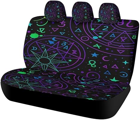 Astrology Symbols Pattern Universal Car Seat Cover Automotive Seat Covers Compatible Universal Fit for SUV Van Trucks