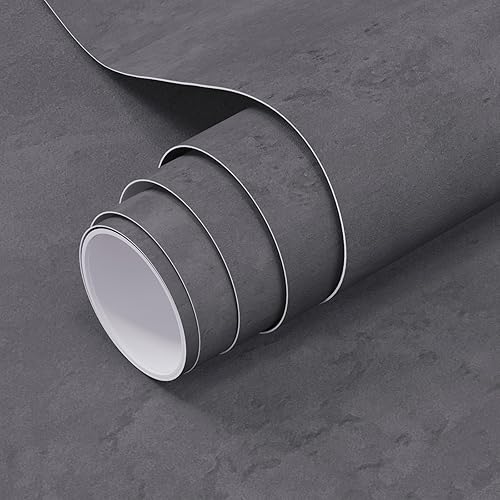 Papel adhesivo de hormigón gris de 15.7 x 393.7 pulgadas, papel tapiz autoadhesivo autoadhesivo extraíble impermeable para paredes de habitación