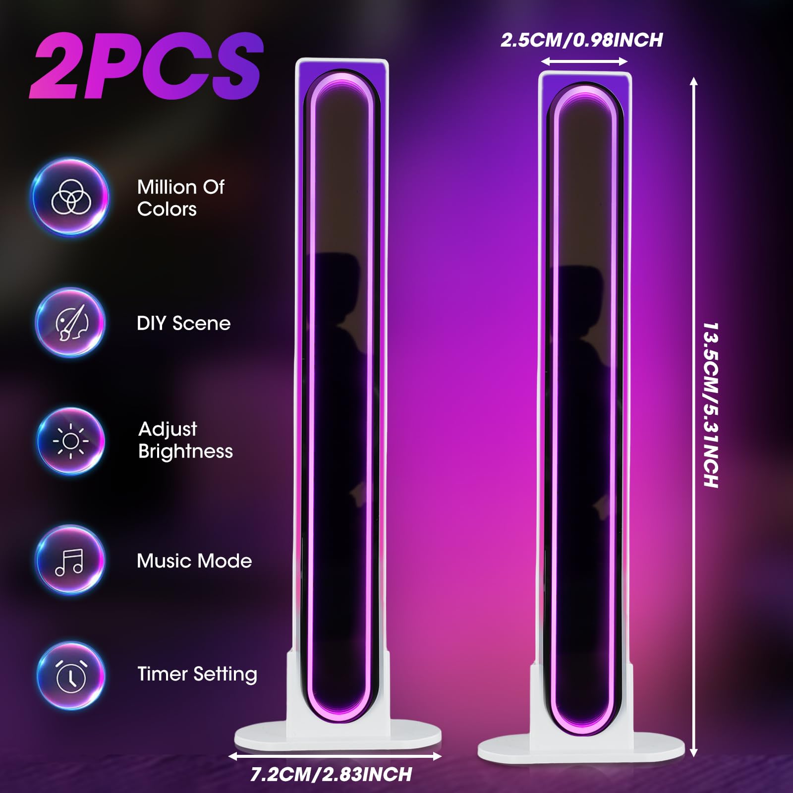 HuuppHip Led Light Bar for Gaming Accessories,RGB Lights for PC Accessories,Gaming Lights with Multiple Lighting Effects and Music Modes,Mood Lighting for PC,TV,Desk,Room,Gaming Stuff - Image 2