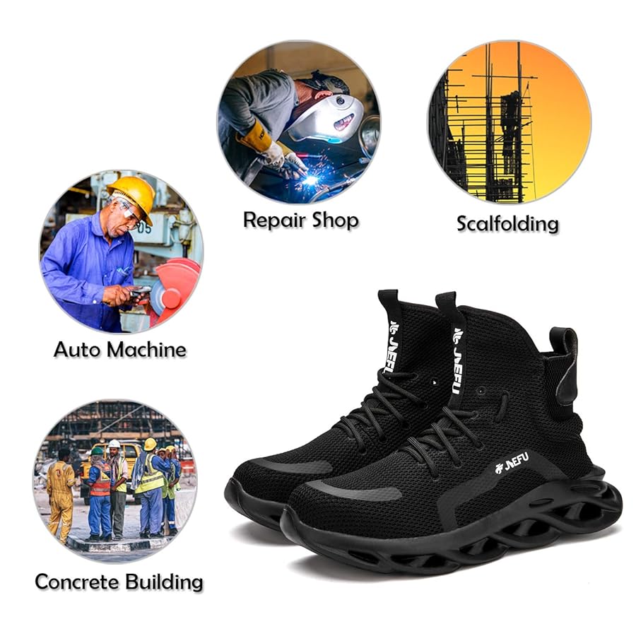 Athletic style steel toe safety work boots