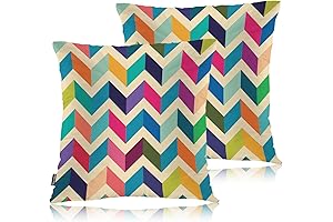Swono Chevron Stripes Pillow Covers for a Rainbow Living Room