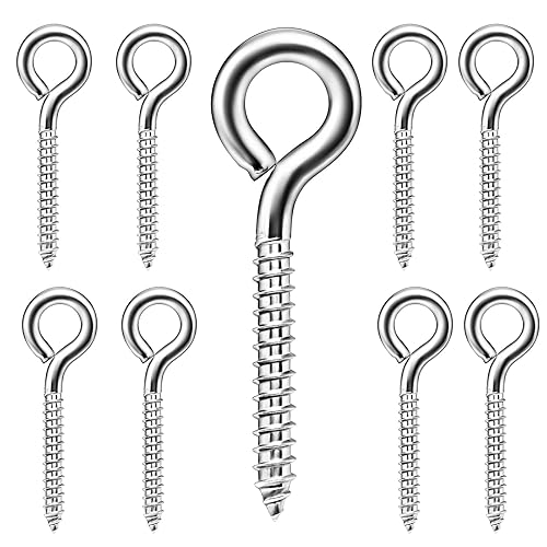Paquete de 24 ojales de tornillo de 3.2 pulgadas, ganchos de ojo para atornillar resistente, perno de ojo, anillo de tornillo largo, ganchos