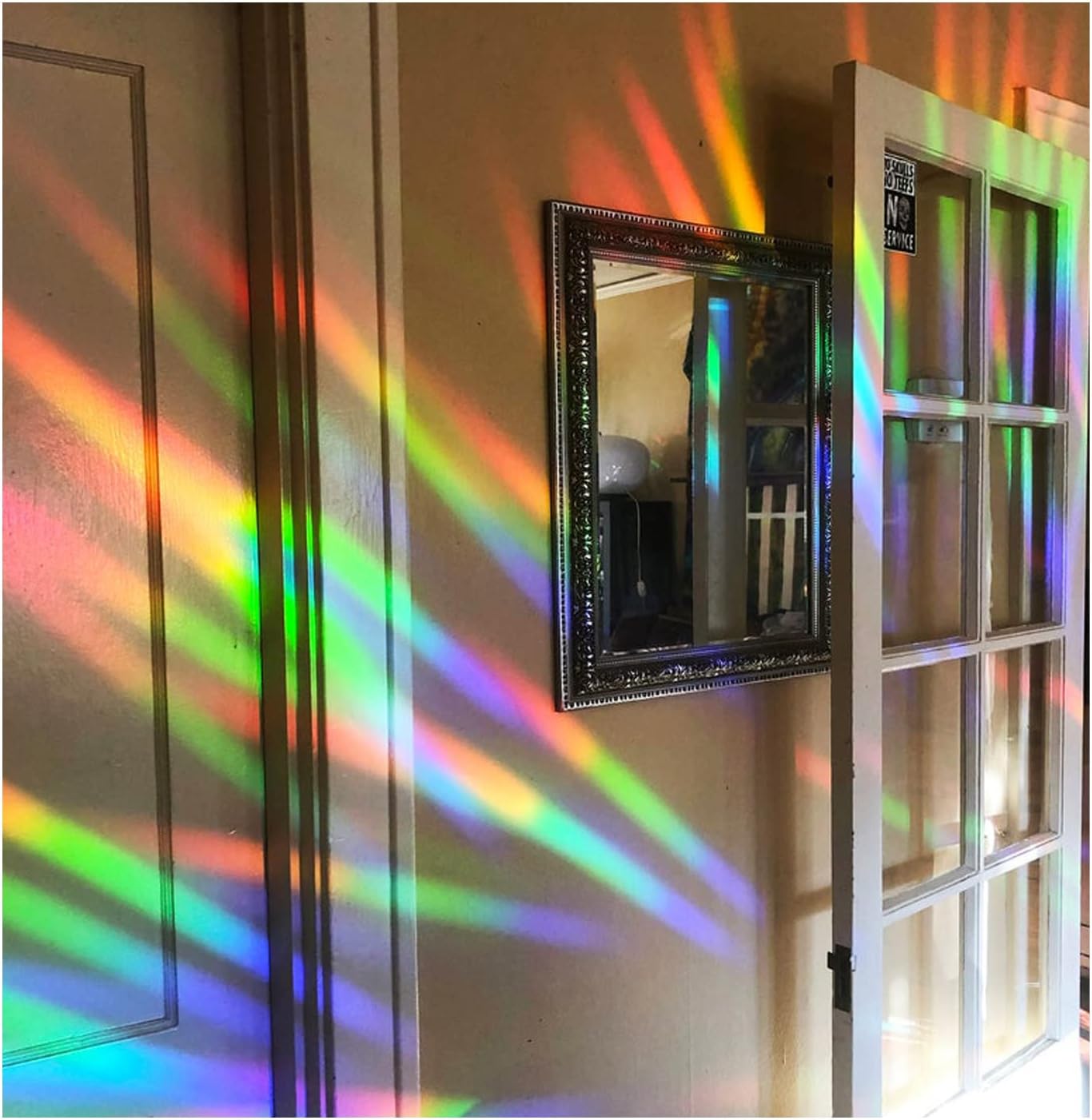 2pcs Crystal Ball Prism Suncatcher Window Hanging Glass Rainbow Sun Catcher Crystal Prism Suncatcher Ornament for Home Office Garden Decoration Car Pendant (Colorful + Clear) - Image 5