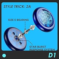 Vista 6 de Yoyo de Bucle con Respuesta para Niños Principiantes, Yo-yo Inicial 2A Loop Fácil de Jugar Trucos Básicos de Cuerda (D1 Azul)