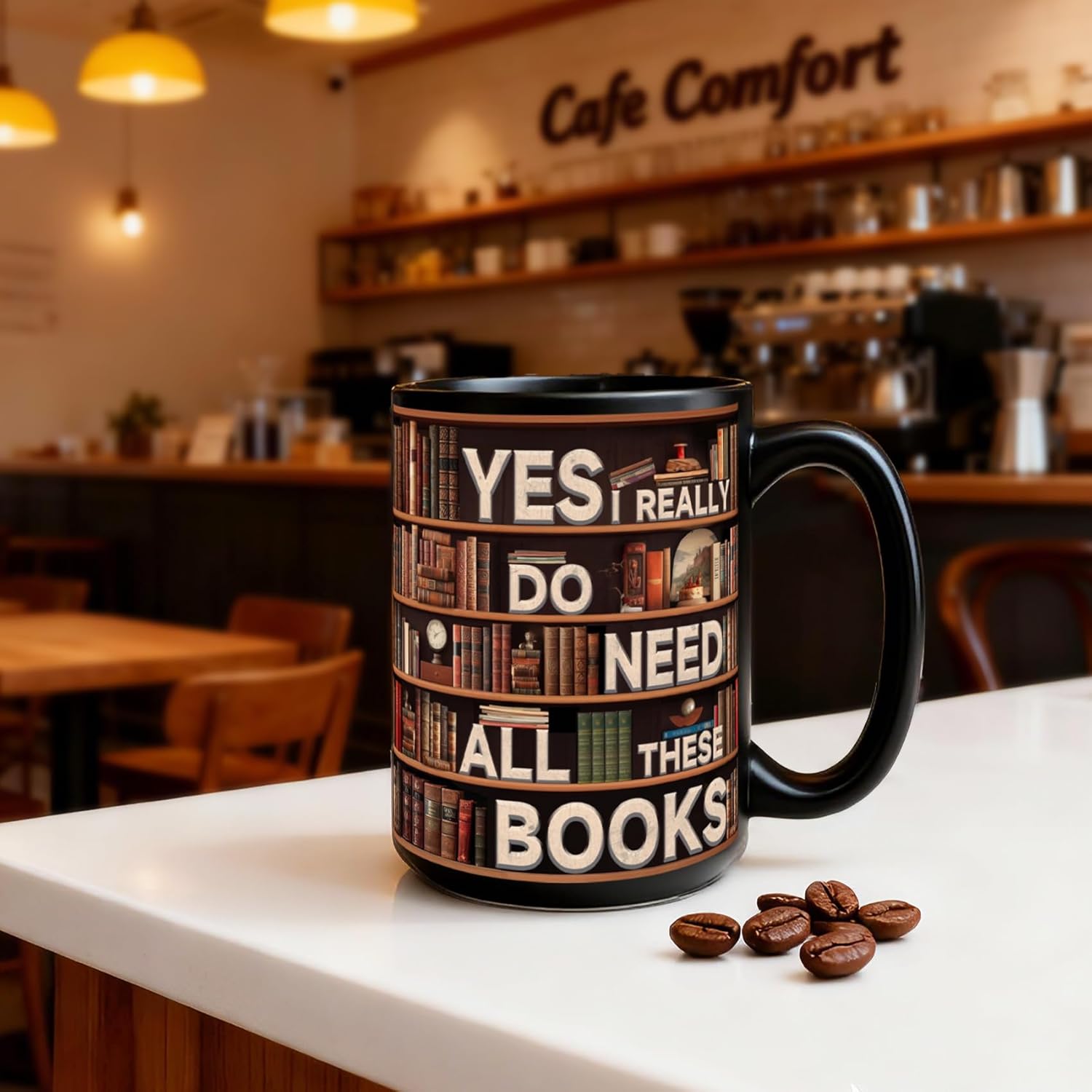 Book Lover Mug, Yes I Really Do Need All These Books Novelty Coffee Mug, Funny Coffee Cup for Sisters, Mom, Dad, Friends Birthday Christmas Valentine's Day Book Lover Bookmark Gift White Mug - Image 2