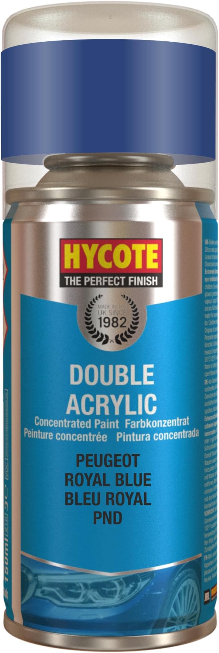 Double Acrylic Aerosol Car Spray Paint, Peugeot - Royal Blue, 150 ml