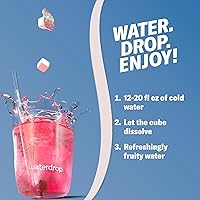 Vista 5 de Waterdrop Cubos de Hidratación con Vitamina C, Vitaminas B y Electrolitos, Paquete Variado de 3 Sabores de Té Helado con Electrolitos, Cubos